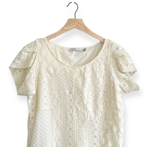 See By Chloe‎ Ivory Lace Mini Dress Size 6 - Picture 4 of 12
